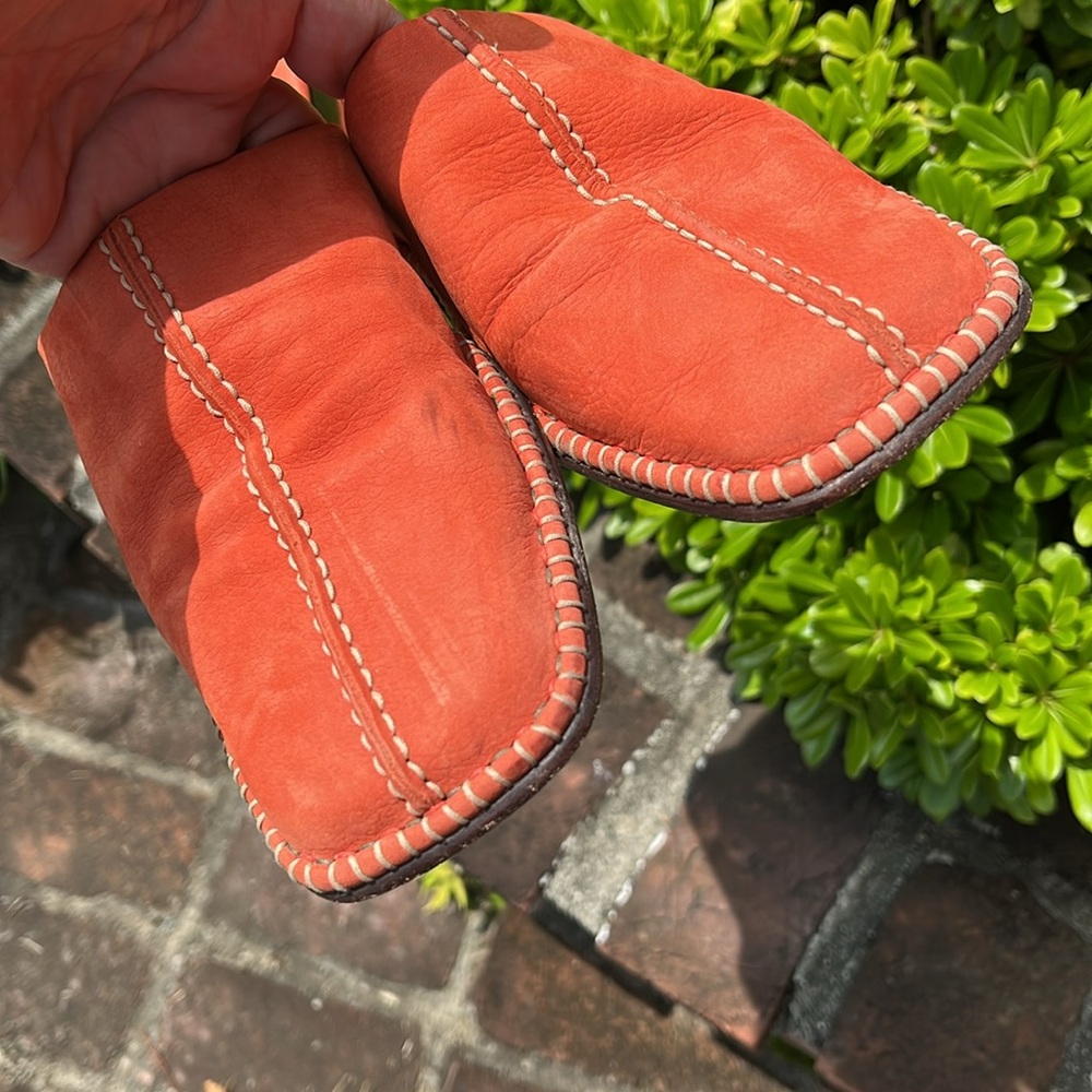 Cole Haan Orange suede mule loafer size 8 1/2 - Picture 5 of 10